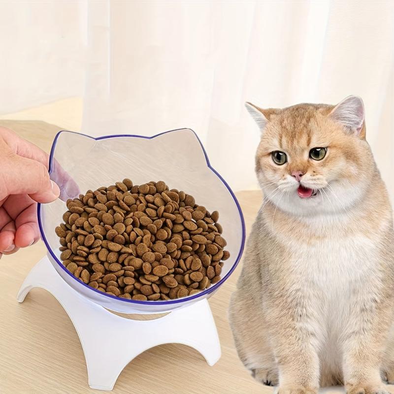 Cat Ear Raised Cat Bowl for Neck Protection