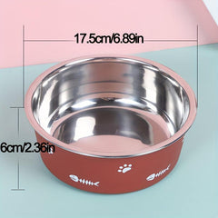 Stainless Steel Double Layer Dog Feeder Bowl with Non-slip Bottom