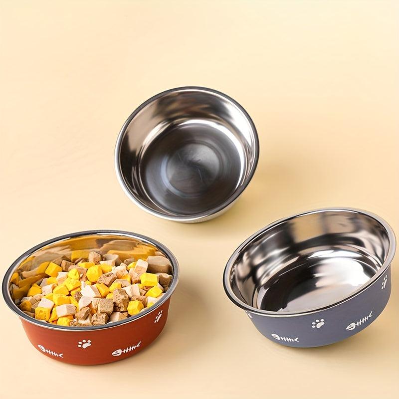 Stainless Steel Double Layer Dog Feeder Bowl with Non-slip Bottom
