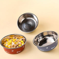 Stainless Steel Double Layer Dog Feeder Bowl with Non-slip Bottom