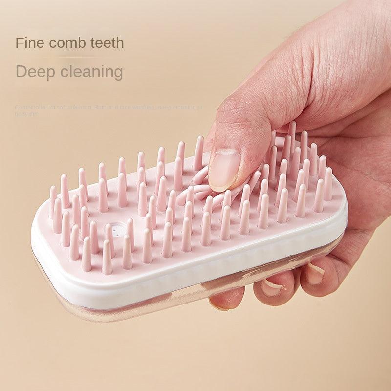 Silicone Pet Shampoo Brush Massage Comb with Storage
