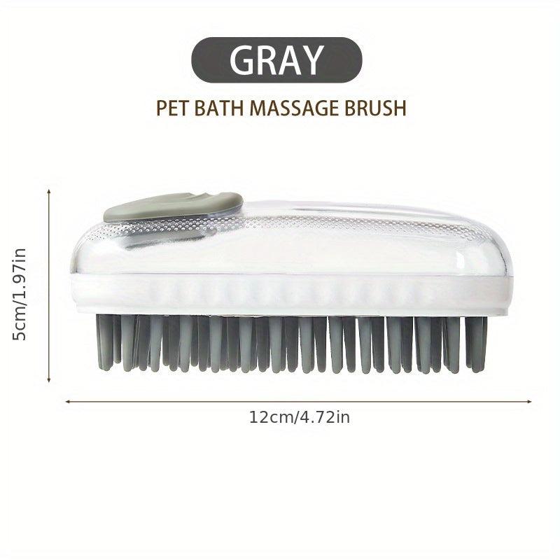 Silicone Pet Shampoo Brush Massage Comb with Storage