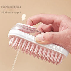 Silicone Pet Shampoo Brush Massage Comb with Storage