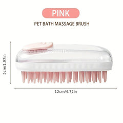 Silicone Pet Shampoo Brush Massage Comb with Storage