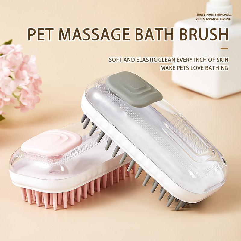 Silicone Pet Shampoo Brush Massage Comb with Storage