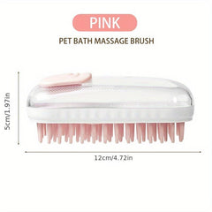 Silicone Pet Shampoo Brush Massage Comb with Storage
