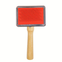 Pet Massage Comb Wooden Handle Pet Brush - Shedding and Grooming Tool