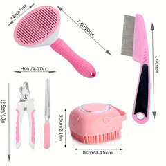 5 Pack Pet Grooming Set Hair Removal Comb For Dog Flea Comb