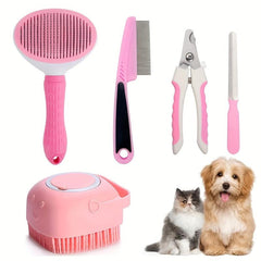 5 Pack Pet Grooming Set Hair Removal Comb For Dog Flea Comb