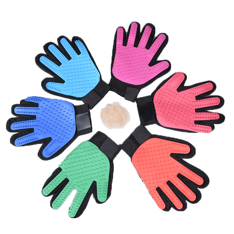 Dog Hair Removal Glove and Slicker Brush Set