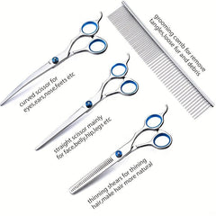 5pcs Pet Grooming Scissors Set Thinning/Straight/Curved for Dog Grooming