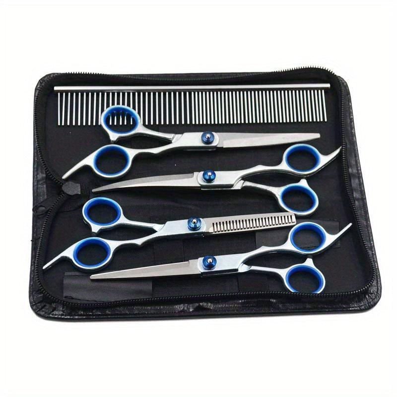5pcs Pet Grooming Scissors Set Thinning/Straight/Curved for Dog Grooming