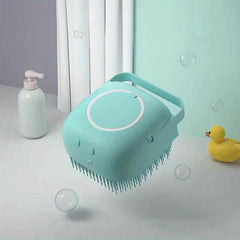 Silicone Pet Shampoo Brush Massager with Shampoo Storage
