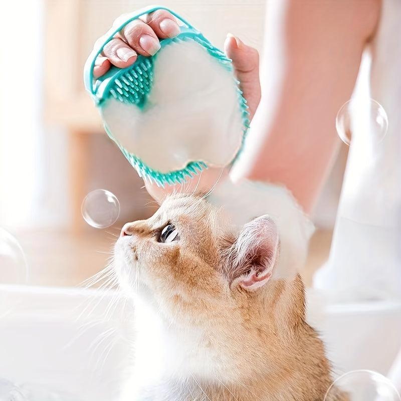Silicone Pet Shampoo Brush Massager with Shampoo Storage