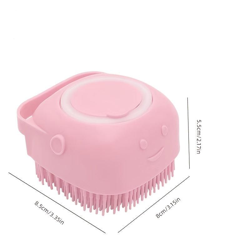 Silicone Pet Shampoo Brush Massager with Shampoo Storage