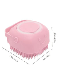 Silicone Pet Shampoo Brush Massager with Shampoo Storage