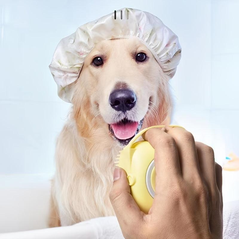 Silicone Pet Shampoo Brush Massager with Shampoo Storage