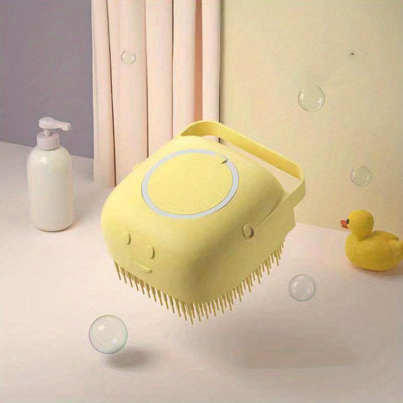 Silicone Pet Shampoo Brush Massager with Shampoo Storage