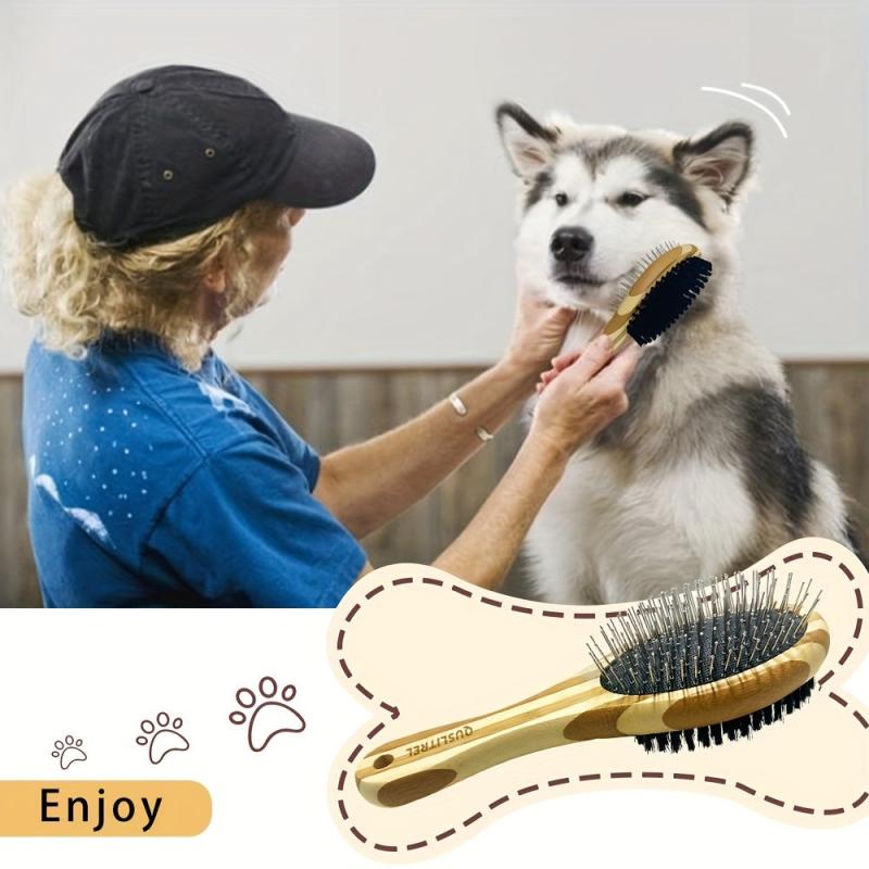 2-in-1 Pet Grooming Brush & Massager for Dogs and Cats