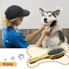2-in-1 Pet Grooming Brush & Massager for Dogs and Cats