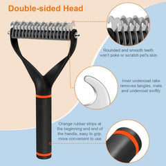 Pet Dog & Cat Double-Sided Shedding & Dematting Grooming Brush