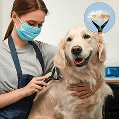 Pet Dog & Cat Double-Sided Shedding & Dematting Grooming Brush