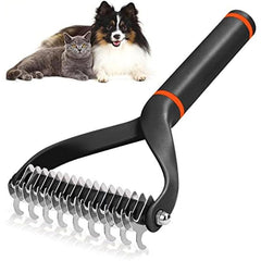 Pet Dog & Cat Double-Sided Shedding & Dematting Grooming Brush