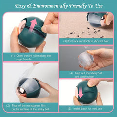 Reusable Mini Gel Lint Roller for Clothes & Pet Hair Removal
