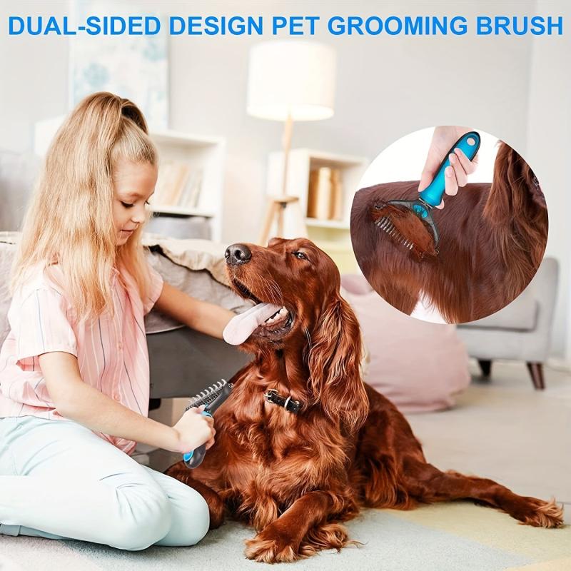 Double-Sided Pet Grooming Tool for Shedding and Dematting