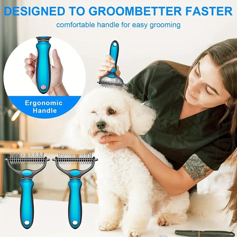 Double-Sided Pet Grooming Tool for Shedding and Dematting