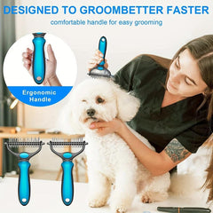 Double-Sided Pet Grooming Tool for Shedding and Dematting