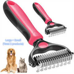 Double-Sided Pet Grooming Tool for Shedding and Dematting