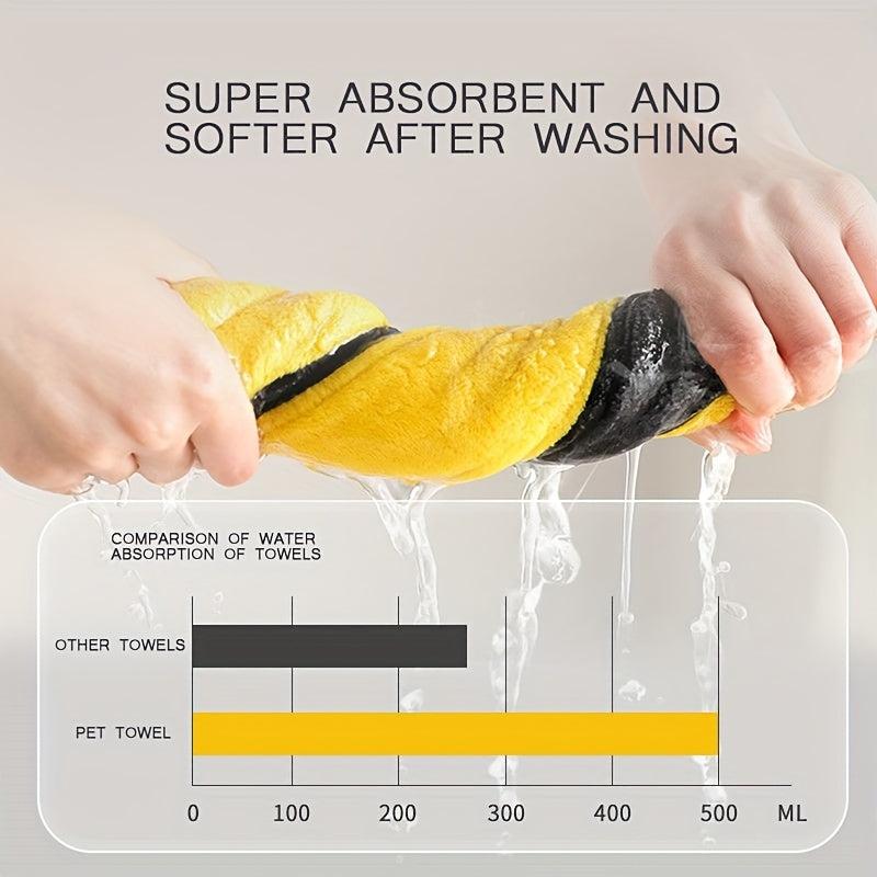 Absorbent Pet Towels Soft Coral Fleece Bath Towel for Cats and Dogs