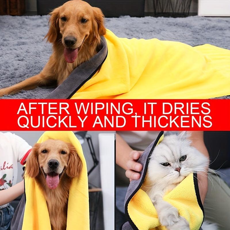 Absorbent Pet Towels Soft Coral Fleece Bath Towel for Cats and Dogs