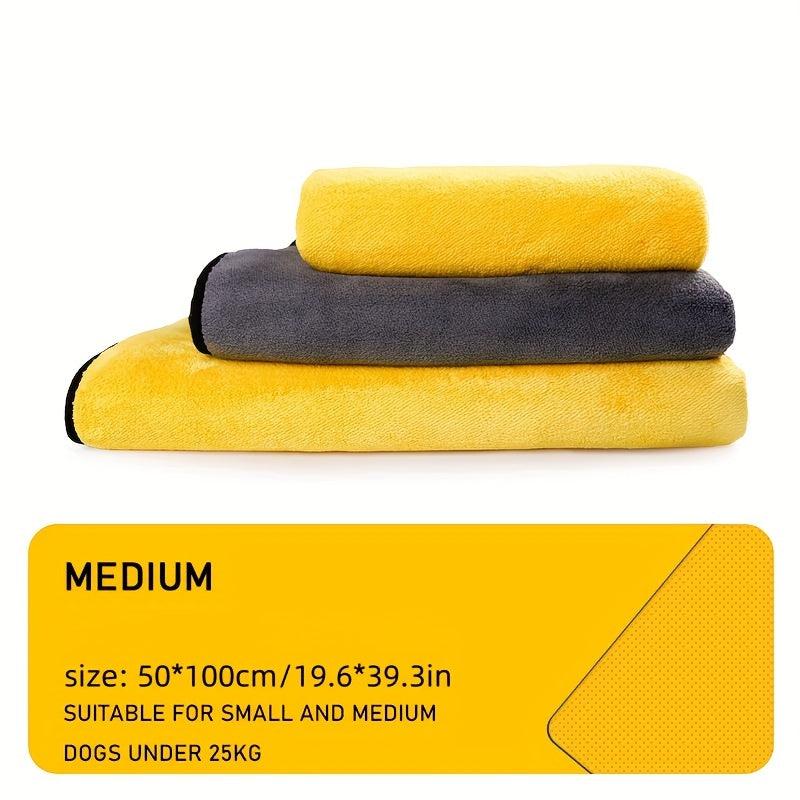 Absorbent Pet Towels Soft Coral Fleece Bath Towel for Cats and Dogs