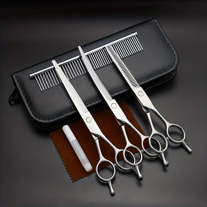 Pet Grooming Scissors Straight and Thinning Shears for Dogs and Cats