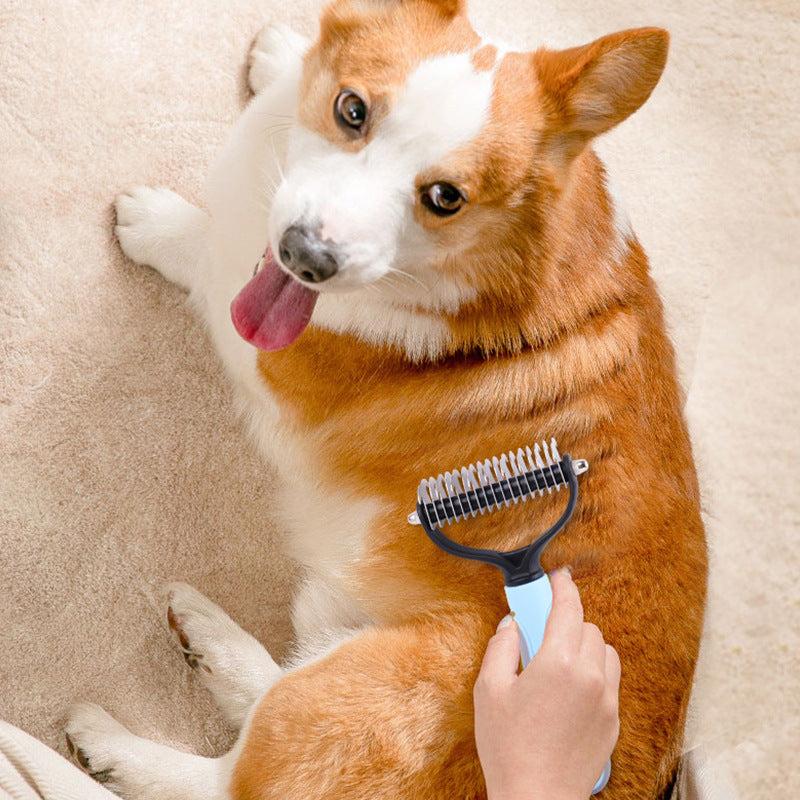 Double Sided Slicker Pet Brush Shedding Dematting Dog Comb