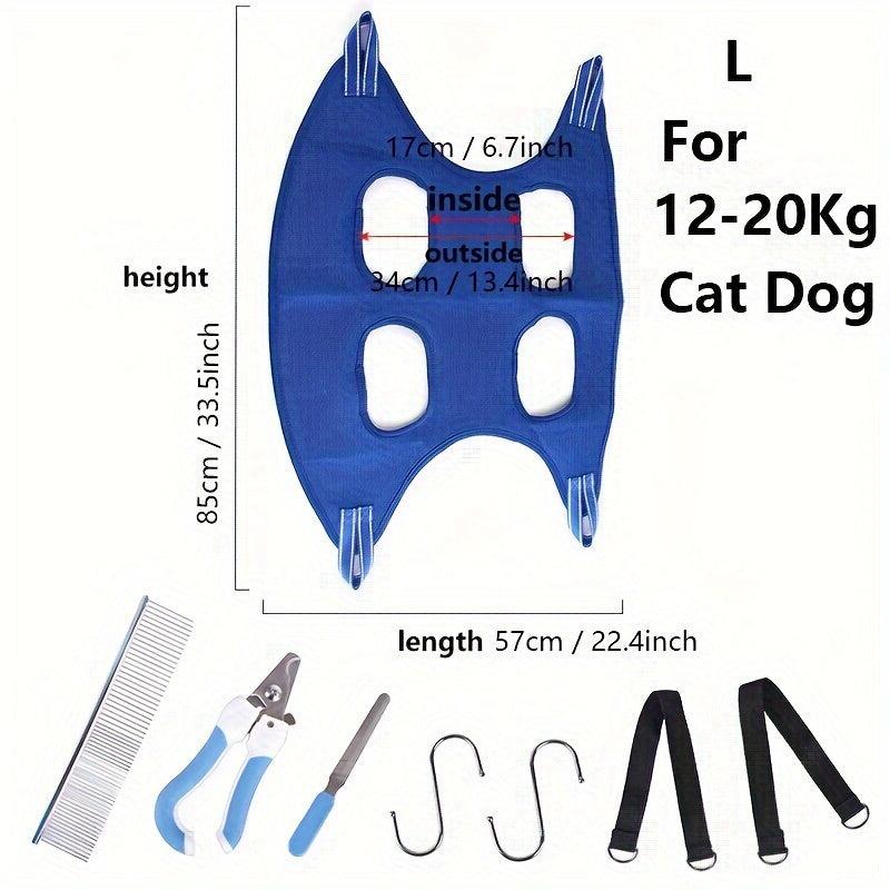 8Pcs Set Pet Hammock for Grooming Cats and Dogs