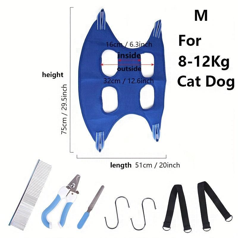 8Pcs Set Pet Hammock for Grooming Cats and Dogs