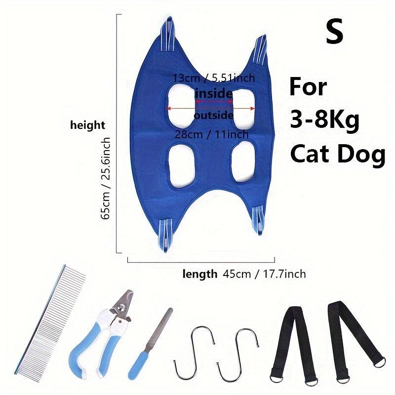 8Pcs Set Pet Hammock for Grooming Cats and Dogs