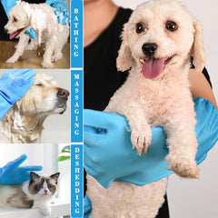Pet Silicone Beauty Shower Gloves Dog & Cat Massage Bath Gloves
