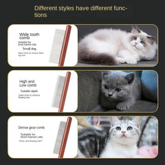 3pcs Pet Grooming Comb Cats Rubber Handle Removing Matted Fur