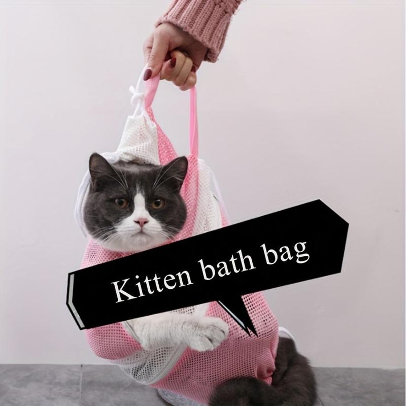 Adjustable Cat Bathing Bag Mesh Grooming Bag for Cat Supplies