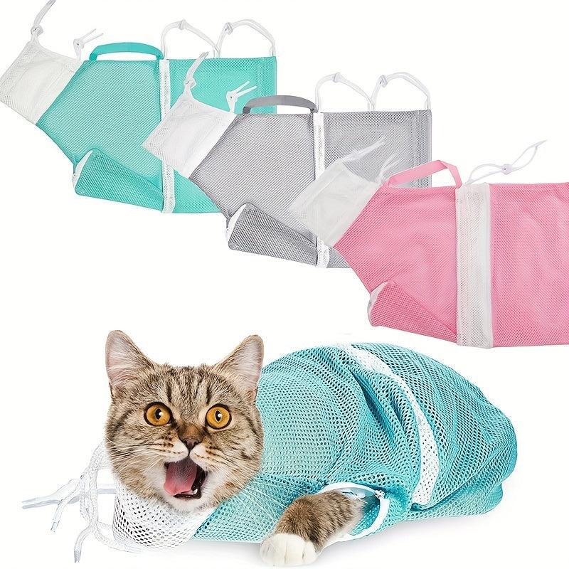 Adjustable Cat Bathing Bag Mesh Grooming Bag for Cat Supplies