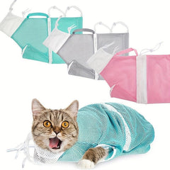 Adjustable Cat Bathing Bag Mesh Grooming Bag for Cat Supplies
