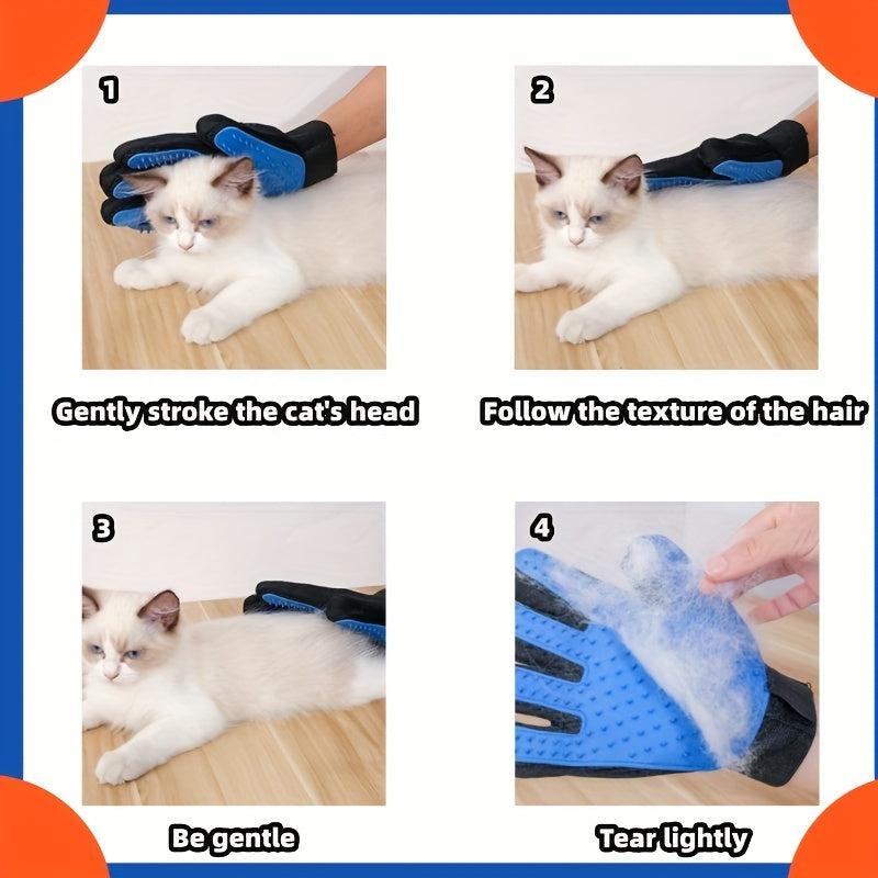 2pcs Cat Hair Removal Gloves - Pet Grooming Gloves