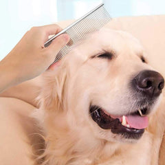 2 Pack Stainless Steel Pet Comb with Rounded Teeth for Tangle Removal