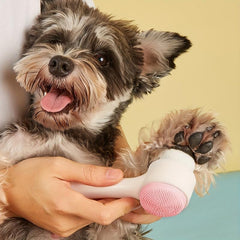 1pc Pet Manual Silicone Paw Cleansing Massage Brush Double Side Dog Cleanser