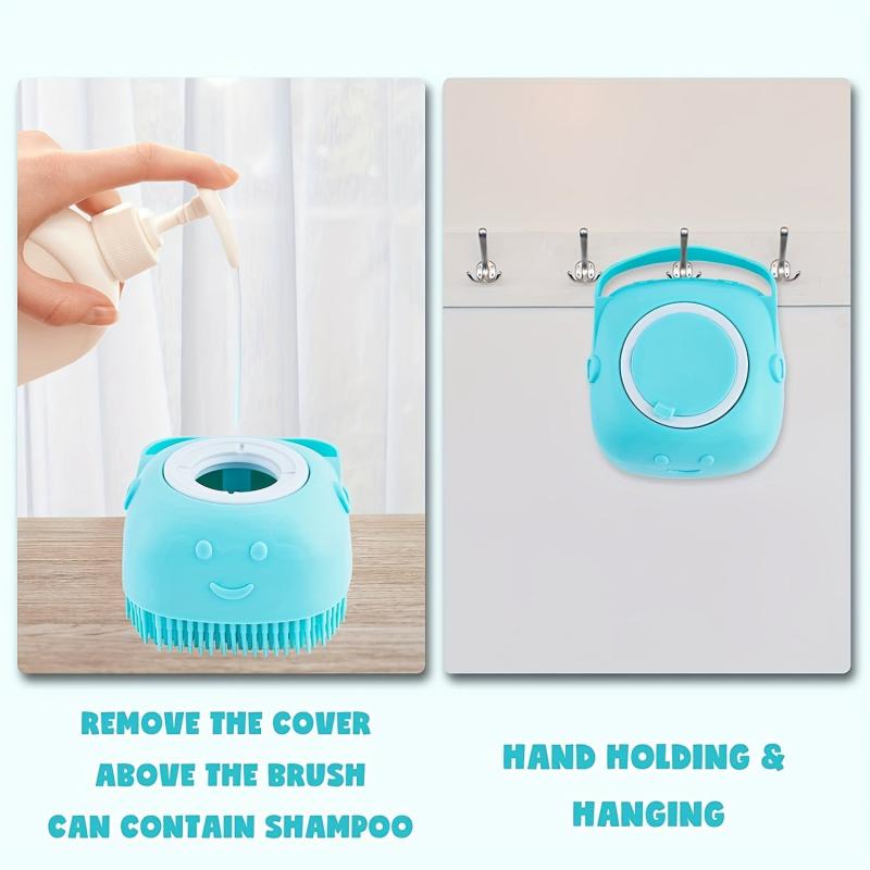 Pet Shampoo Brush Silicone Massage Rubber Bath Comb for Dog & Cat Grooming