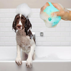Pet Shampoo Brush Silicone Massage Rubber Bath Comb for Dog & Cat Grooming